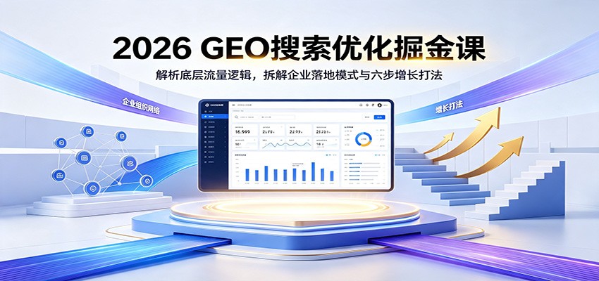 2026 GEO搜索优化掘金课：解析底层流量逻辑，拆解企业落地模式与六步增长打法-资源后花园