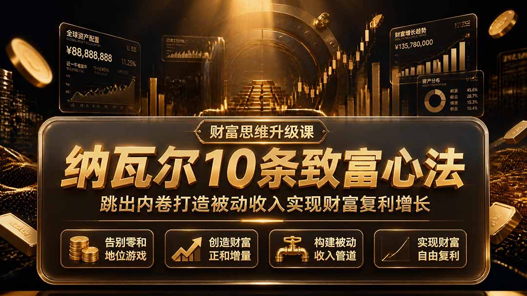 付费文章：纳瓦尔10条致富心法，跳出内卷打造被动收入实现财富复利增长-资源后花园