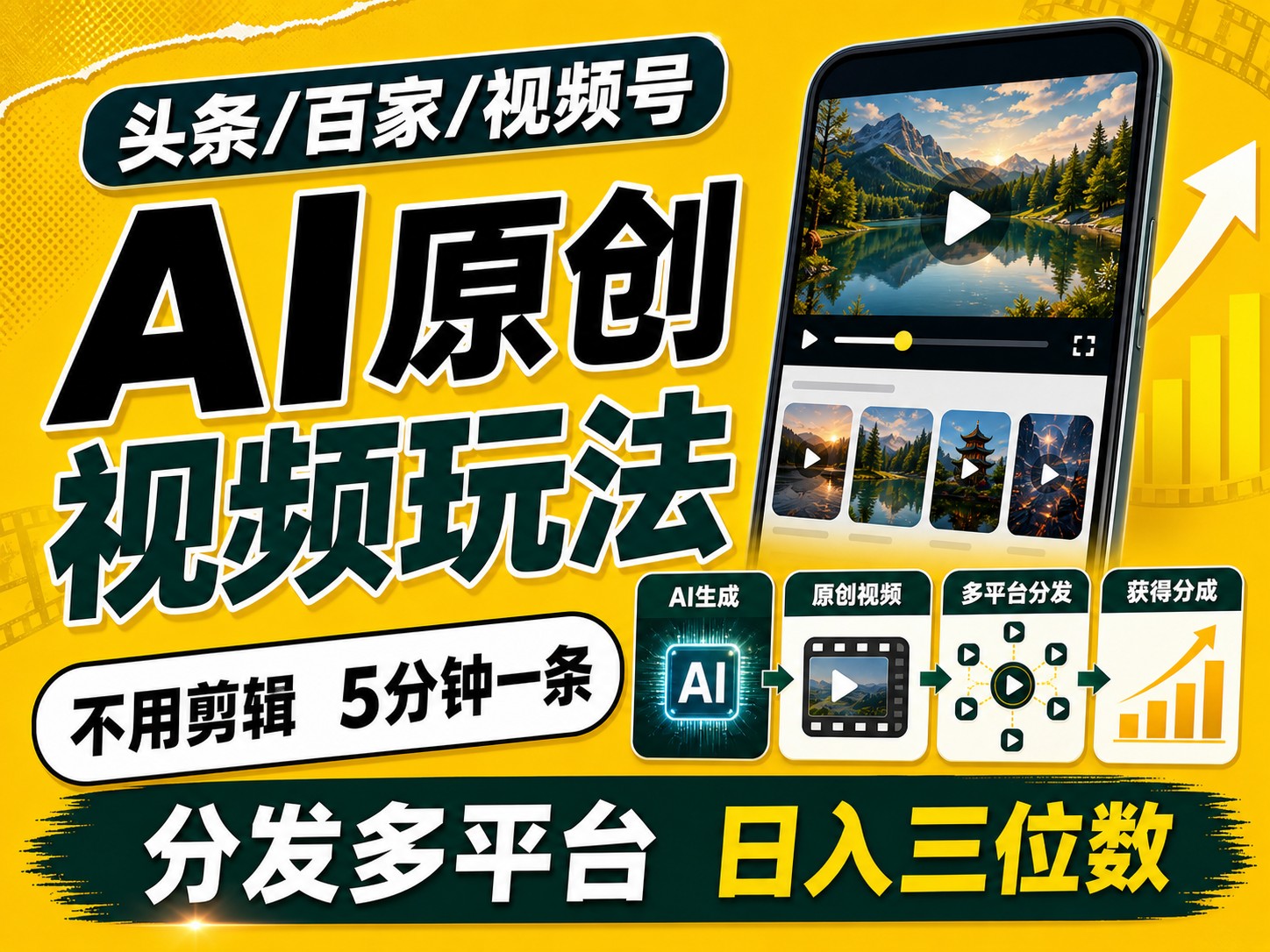 2026头条百家号升级玩法 5分钟一条原创视频 发多平台赚收-资源后花园