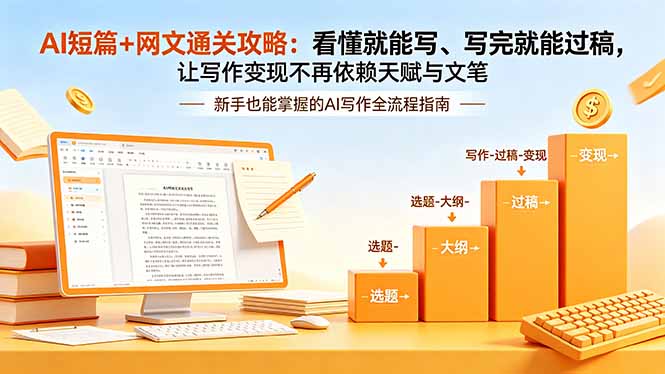 AI短篇+网文通关攻略-更新：看懂就能写、写完就能过稿，让写作变现不再依赖天赋与文笔-资源后花园