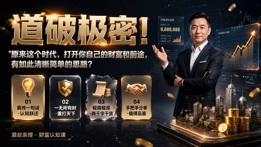 付费文章：道破极密！原来这个时代，打开你自己的财富和前途，有如此清晰简单的思路？-资源后花园