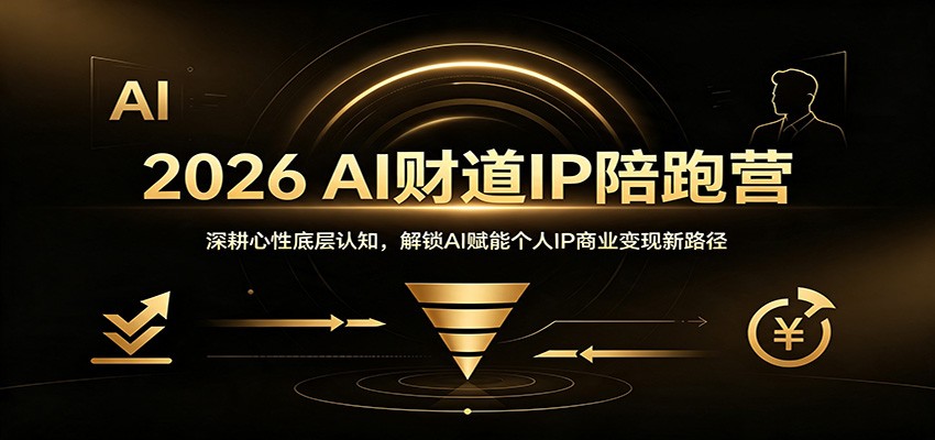 2026 AI财道IP陪跑营：深耕心性底层认知，解锁AI赋能个人IP商业变现新路径-资源后花园