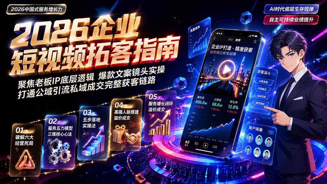 2026AI时代服务增长力实战课-无水印｜五力模型三维心法教学，破解门店客源流失低价内卷实现长效业绩增长-资源后花园