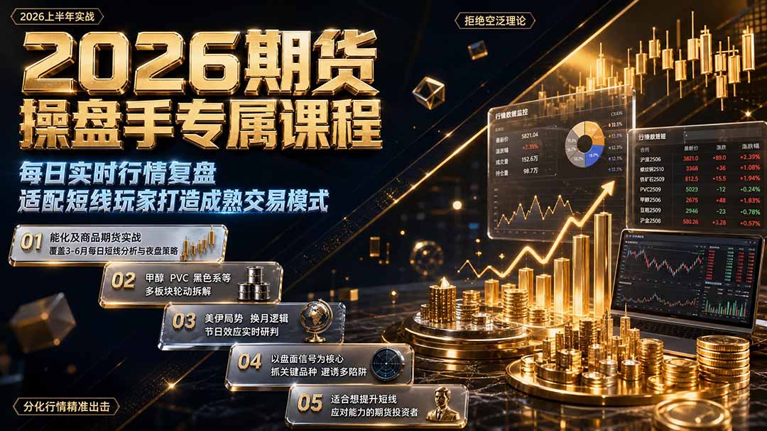 2026期货操盘手专属课程-更新8月，每日实时行情复盘，适配短线玩家打造成熟交易模式-资源后花园