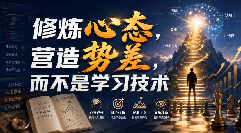 付费文章：修炼心态，营造势差，而不是学习技术-资源后花园