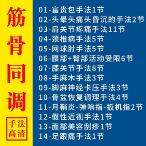 筋骨同调祛痛术活动受限手法富贵颈椎颈肩肘腰膝关节疼痛手法素材-资源后花园