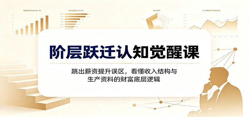 阶层跃迁认知觉醒课：跳出薪资提升误区，看懂收入结构与生产资料的财富底层逻辑-资源后花园
