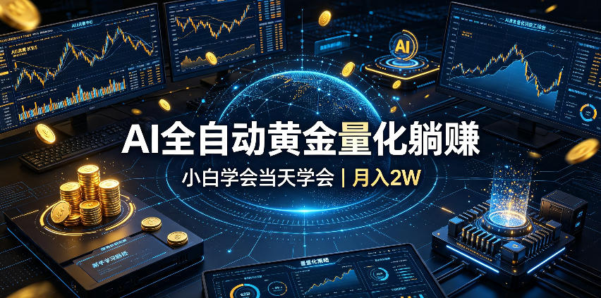 AI全自动黄金量化躺賺：小白学会当天学会，月入2W！【揭秘】-资源后花园