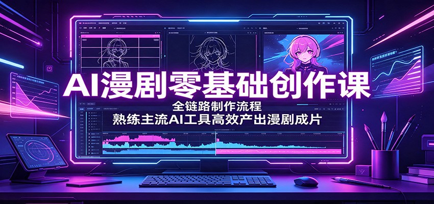 AI漫剧零基础创作课：全链路制作流程，熟练主流AI工具高效产出漫剧成片-资源后花园