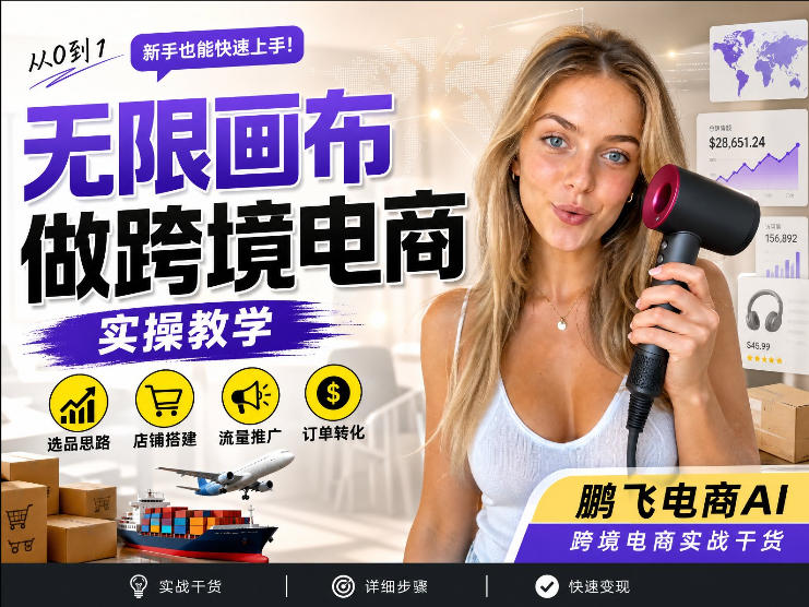 【跨境电商必备】AI无线画布制作商品宣传视频，四步搞定，无线画布工作流，操作简单好上手-资源后花园