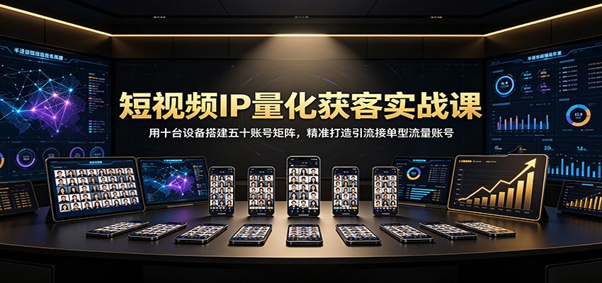 短视频IP量化获客实战课：用十台设备搭建五十账号矩阵，精准打造引流接单型流量账号-资源后花园