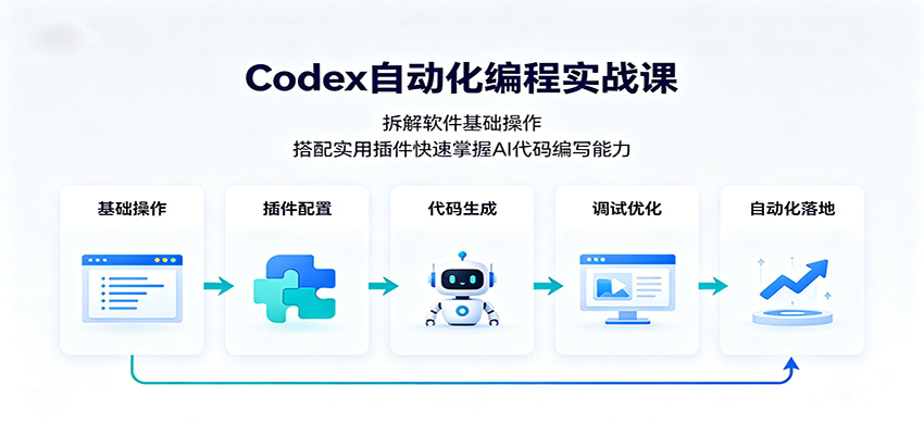Codex自动化编程实战课：拆解软件基础操作，搭配实用插件快速掌握AI代码编写能力-资源后花园