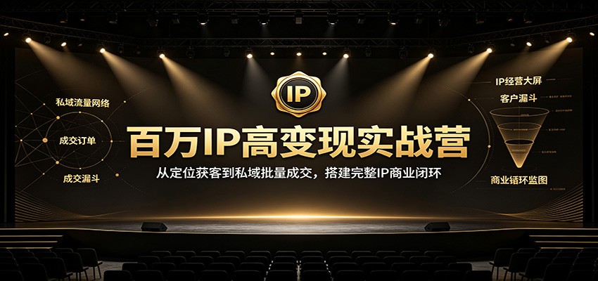 百万IP高变现实战营：从定位获客到私域批量成交，搭建完整IP商业闭环-资源后花园