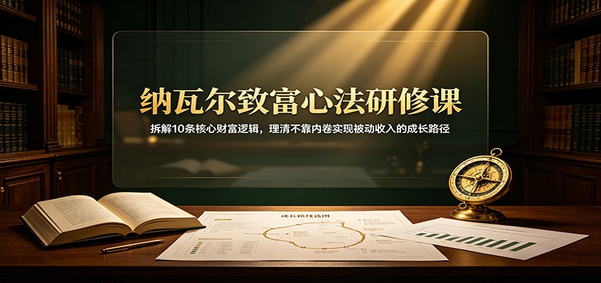 纳瓦尔致富心法研修课：拆解10条核心财富逻辑，理清不靠内卷实现被动收入的成长路径-资源后花园
