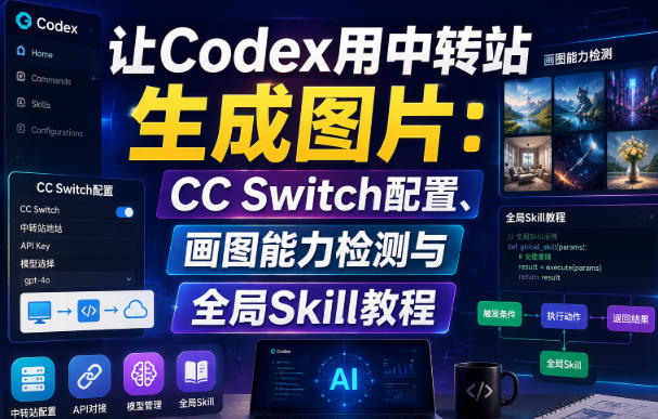 让Codex用中转站生成图片：CC Switch配置、画图能力检测与全局Skill教程-资源后花园