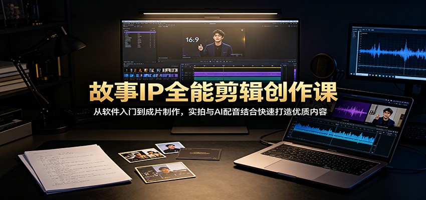故事IP全能剪辑创作课：从软件入门到成片制作，实拍与AI配音结合快速打造优质内容-资源后花园