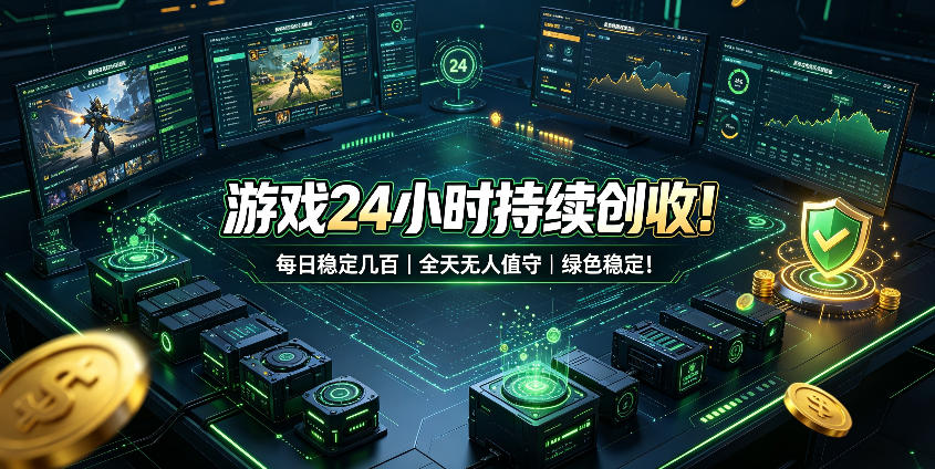 游戏24小时持续创收！每日稳定几百，全天无人值守，绿色稳定！【揭秘】-资源后花园