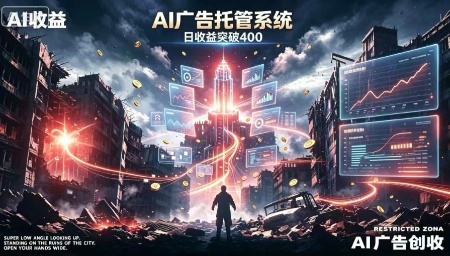 AI智能广告，全自动化运行，单日可达400+，小白新手0基础上手【揭秘】-资源后花园
