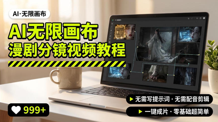 AI无限画布制作爆款漫剧分镜视频搭建教程，无需写脚本，无需制作音频，一键制作超简单-资源后花园