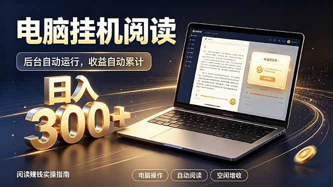 看小说也有收益？自动化流程，轻松日入300+-资源后花园