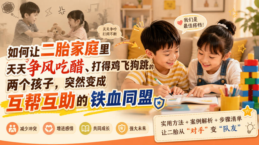 付费文章：如何让二胎家庭里天天争风吃醋、打得鸡飞狗跳的两个孩子，突然变成互帮互助的铁血同盟？-资源后花园