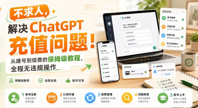 不求人，解决ChatGPT充值问题！从建号到续费的保姆级教程，全程无违规操作-资源后花园