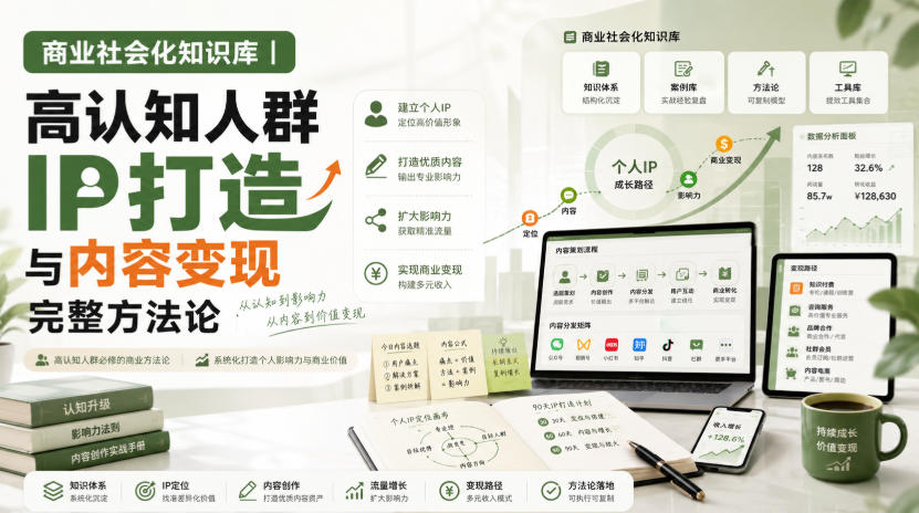 商业社会化知识库｜高认知人群IP打造与内容变现完整方法论【文档】-资源后花园