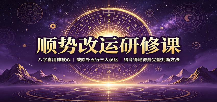 顺势改运研修课：八字喜用神核心，破除补五行三大误区，得令得地得势完整判断方法-资源后花园