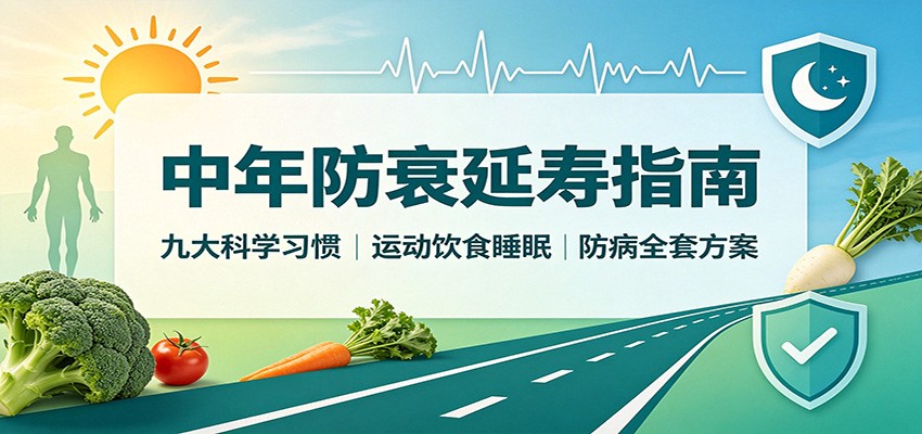 中年防衰延寿指南：九大科学习惯，运动饮食睡眠防病全套方案-资源后花园