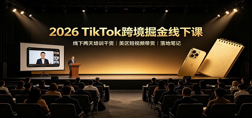 2026 TikTok跨境掘金线下课：线下两天培训干货，美区短视频带货落地笔记-资源后花园