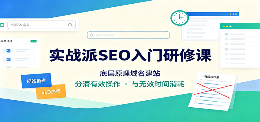 实战派SEO入门研修课：底层原理域名建站，分清有效操作与无效时间消耗-资源后花园