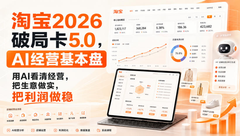 智篆商业-淘宝2026破局卡5.0，AI经营基本盘，用AI看清经营，把生意做实，把利润做稳-资源后花园