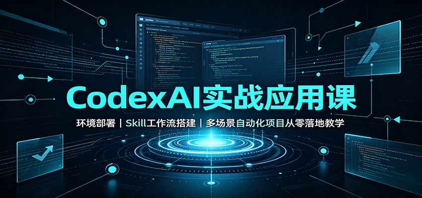 CodexAI实战应用课：环境部署Skill工作流搭建，多场景自动化项目从零落地教学-资源后花园
