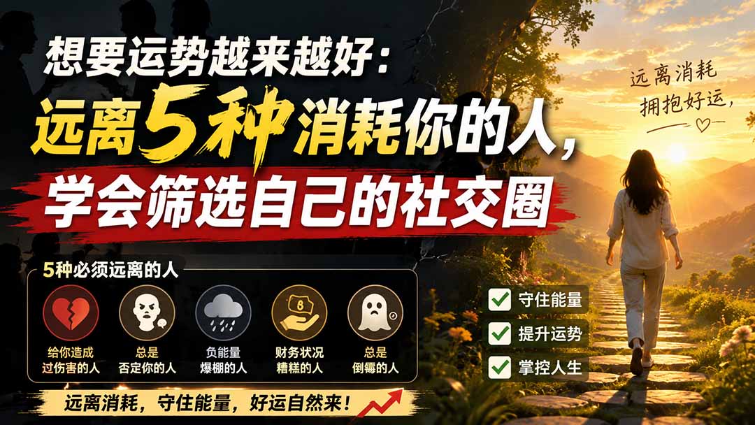 付费文章：想要运势越来越好：远离5种消耗你的人，学会筛选自己的社交圈-资源后花园