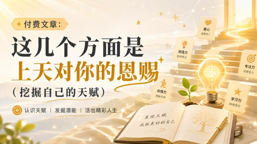 付费文章：这几个方面是上天对你的恩赐(挖掘自己的天赋)-资源后花园