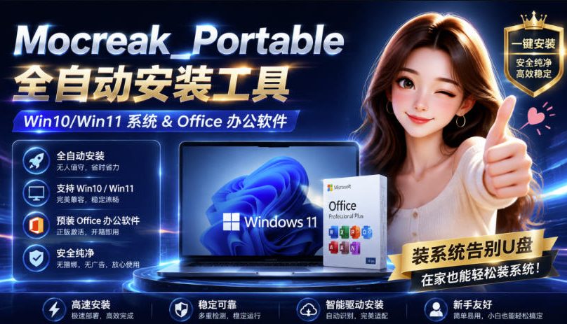 Mocreak全自动安装office和win10、win11系统，告别U盘装系统，使用安全可靠-资源后花园
