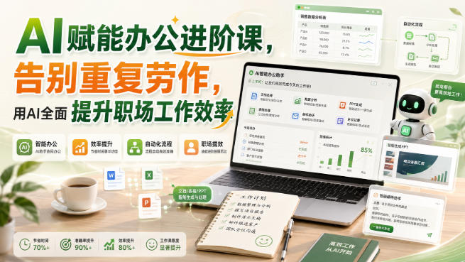 AI赋能办公进阶课，告别重复劳作，用AI全面提升职场工作效率-资源后花园