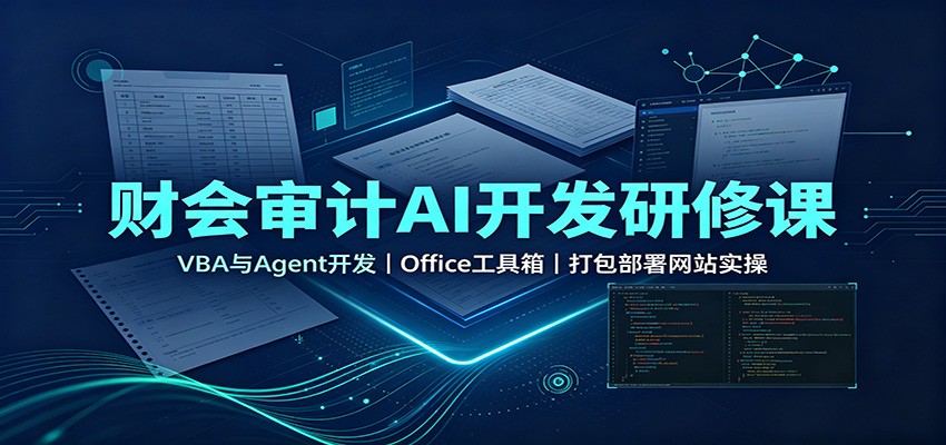 财会审计AI开发研修课：VBA与Agent开发，Office工具箱，打包部署网站实操-资源后花园