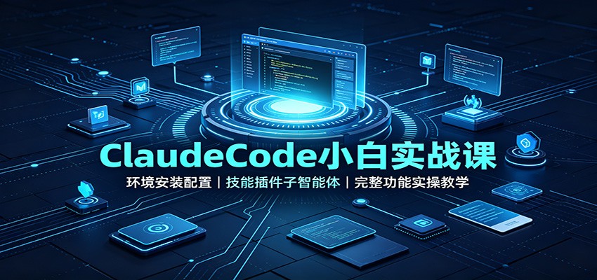ClaudeCode小白实战课：环境安装配置，技能插件子智能体，完整功能实操教学-资源后花园