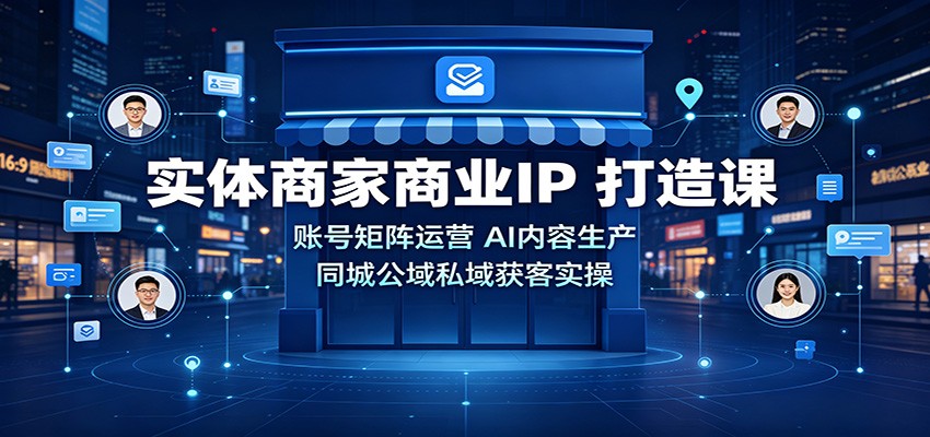 实体商家商业IP打造课：账号矩阵运营，AI内容生产，同城公域私域获客实操-资源后花园