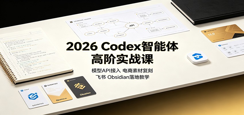 2026 Codex智能体高阶实战课：模型API接入，电商素材复刻，飞书Obsidian落地教学-资源后花园