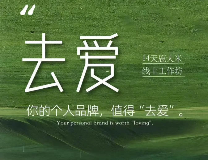 去爱14天鹿大米线上工作坊，你的个人品牌，值得“去爱”-资源后花园