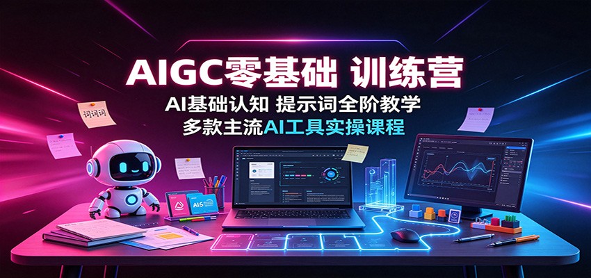 AIGC零基础训练营：AI基础认知，提示词全阶教学，多款主流AI工具实操课程-资源后花园