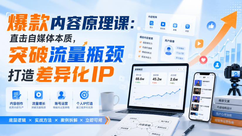 爆款内容原理课：直击自媒体本质，突破流量瓶颈打造差异化IP-资源后花园