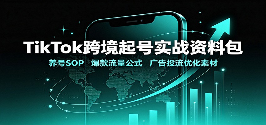 TikTok跨境起号实战资料包：养号SOP，爆款流量公式，广告投流优化素材-资源后花园