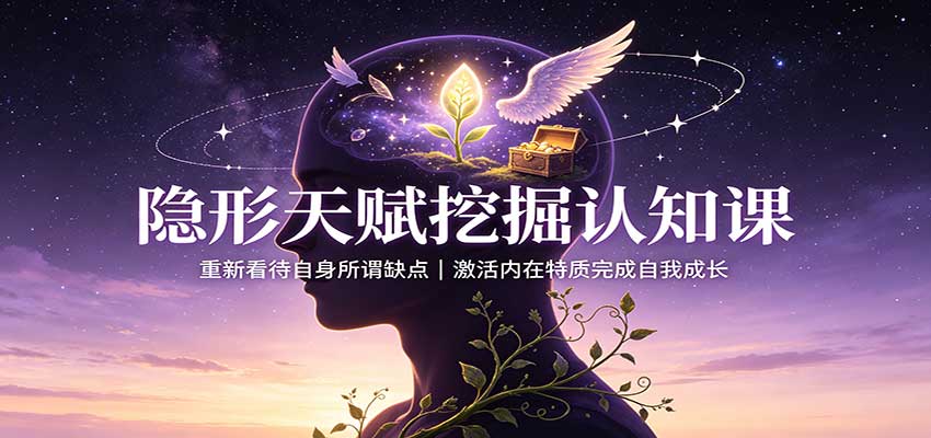 隐形天赋挖掘认知课：重新看待自身所谓缺点，激活内在特质完成自我成长-资源后花园