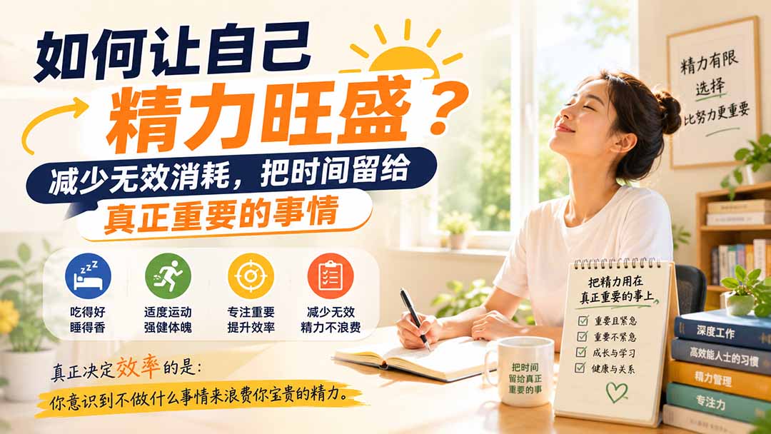 付费文章：如何让自己精力旺盛？减少无效消耗，把时间留给真正重要的事情-资源后花园