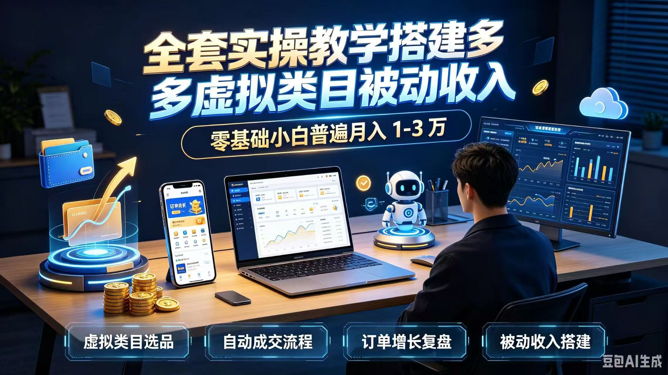 全套实操教学搭建多多虚拟类目被动收入，零基础小白普遍月入 1-3 万-资源后花园