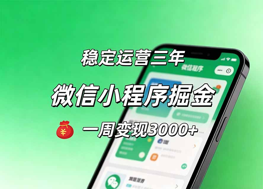 月收益稳定1W+的微信小程序，前期积累客户，后期躺平养老，小白轻松上手-资源后花园