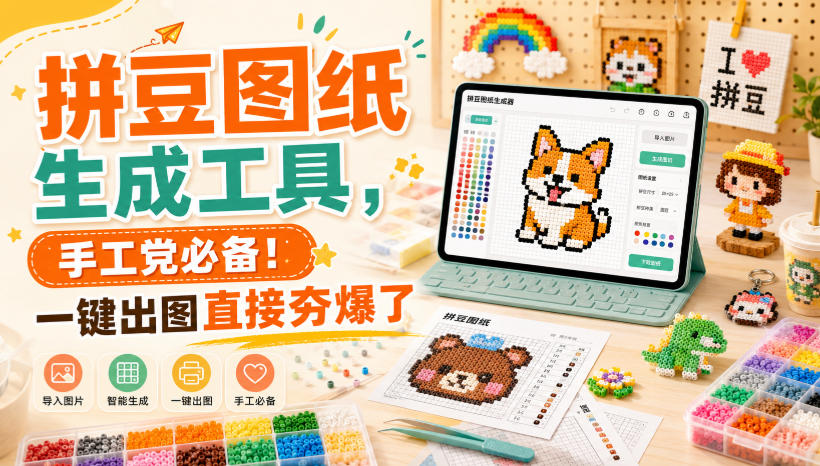 拼豆图纸生成工具，手工党必备！一键出图直接夯爆了-资源后花园